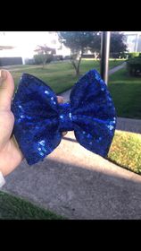 Blue puff bow