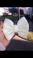 White puff bow