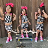 Checkered biker set