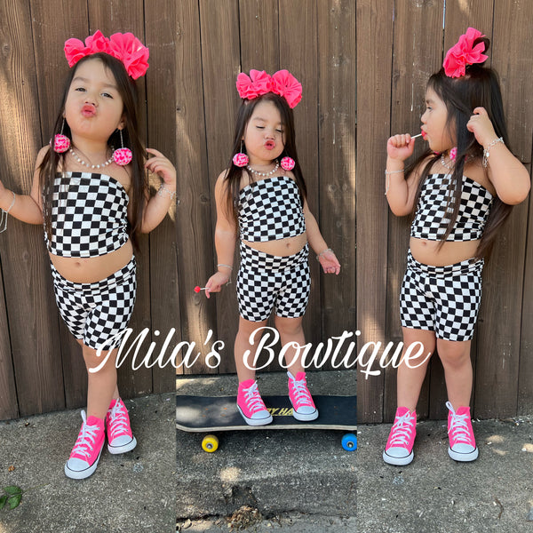 Checkered biker set